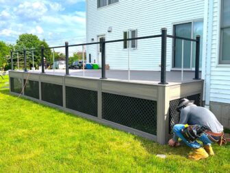 Modern cable railings accent elegant new deck in Roswell, GA